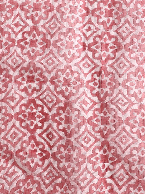 Indiehaat | Kota Doria Hand Wax Batik Suit Red