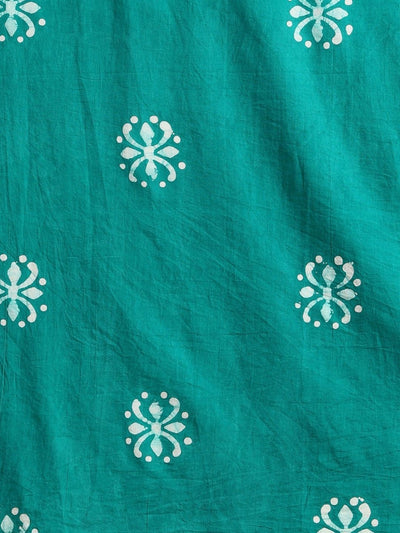 Indiehaat | Kota Doria Hand Wax Batik Suit Green