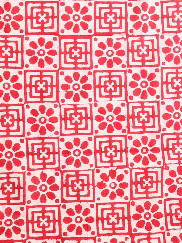 Indiehaat | Pure Mul Cotton Hand Wax Batik Suit Red