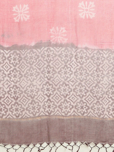 Indiehaat | Kota Doria Hand Wax Batik Suit Pink