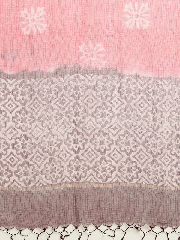 Indiehaat | Kota Doria Hand Wax Batik Suit Pink