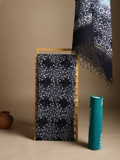 Indiehaat | Kota Doria Hand Wax Batik Suit Blue