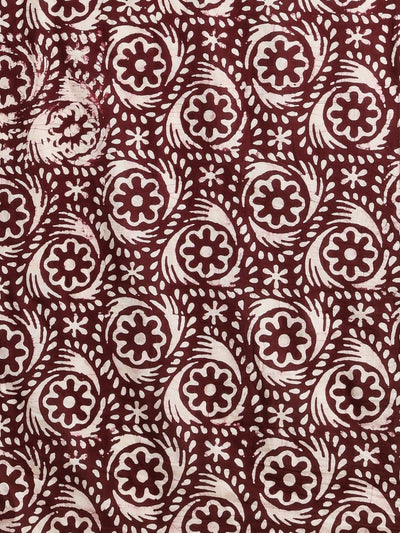 Indiehaat | Pure Mul Cotton Hand Wax Batik Suit Brown