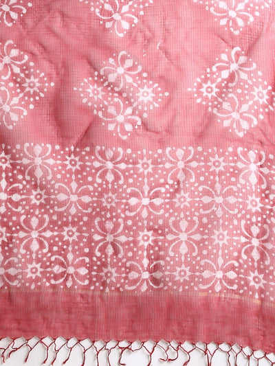 Indiehaat | Kota Doria Hand Wax Batik Suit Red