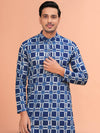 Indiehaat | Ajrakh Printed Cotton Kurta Pyjama Blue