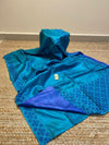 Indiehaat | Silkmark Tussar Silk Embroidery Saree Blue