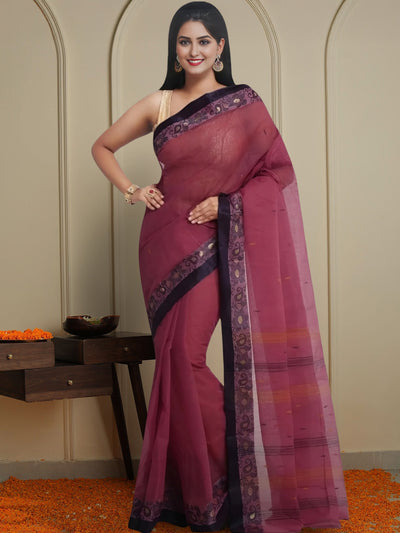 Indiehaat | Pure Cotton Jamdani Saree Gray