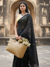 Indiehaat | Pure Mul Cotton Sequin Saree Black