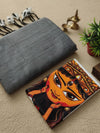 Indiehaat | Pure Khadi Cotton Handloom Saree Gray
