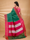 Elegant Ilkal Handloom Cotton Silk Saree Bottle Green