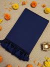 Indiehaat | Pure Cotton Handloom Weave Saree Blue