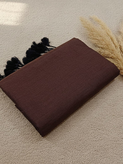 Indiehaat | Pure Khadi Cotton Handloom Saree Brown
