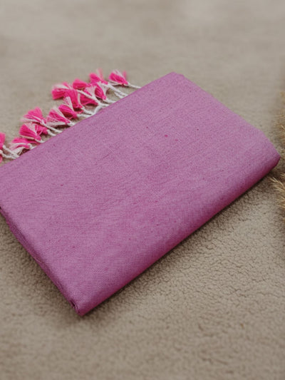 Indiehaat | Pure Khadi Cotton Handloom Saree Purple