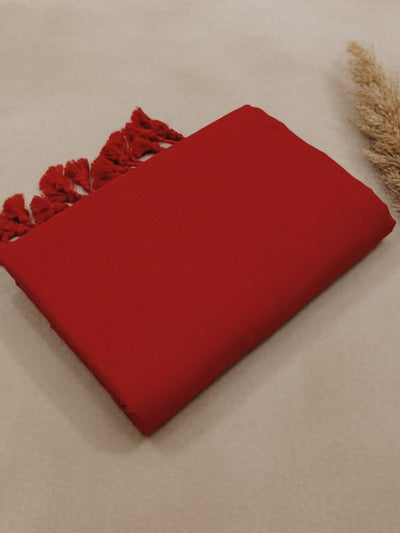 Indiehaat | Pure Khadi Cotton Handloom Saree Red