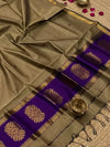 Indiehaat | Maheshwari Silk Zari Weaving Suit Purple