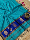 Indiehaat | Maheshwari Silk Zari Weaving Suit Blue