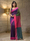 Indiehaat | Pure Khadi Cotton Sequence Saree Purple