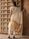 Indiehaat | Cotton Silk Blend Brocade Suit Cream