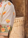 Indiehaat | Cotton Silk Blend Brocade Suit Cream