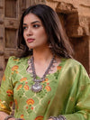 Indiehaat | Cotton Silk Blend Brocade Suit Green