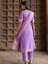 Indiehaat | Banarasi Silk Brocade Stitched Suit Purple