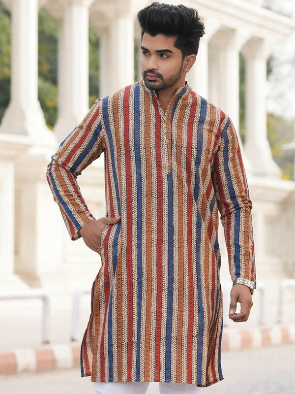 Indiehaat | Pure Cotton Block Print Kurta Pyjama Multicolor