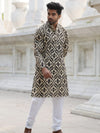 Indiehaat | Pure Cotton Block Print Kurta Pyjama White