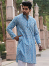 Indiehaat | Pure Cotton Block Print Kurta Pyjama Blue