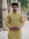 Indiehaat | Pure Cotton Block Print Kurta Pyjama Yellow