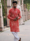 Indiehaat | Pure Cotton Shibori Dyed Kurta Pyjama Red