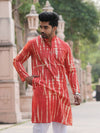 Indiehaat | Pure Cotton Shibori Dyed Kurta Pyjama Red