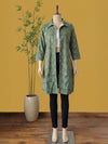 Indiehaat | Pure Cotton Blockprint Winter Jacket Green