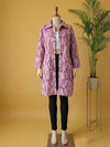 Indiehaat | Pure Cotton Blockprint Winter Jacket Pink