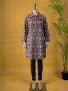 Indiehaat | Pure Cotton Blockprint Winter Jacket Blue