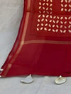 Indiehaat | Pure Chandei Silk Applique Saree Red