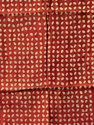 Indiehaat | Pure Chandei Silk Applique Saree Red