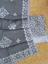 Indiehaat | Applique Cotton Suit (T+B+D) Gray