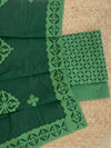 Indiehaat | Applique Cotton Suit (T+B+D) Green