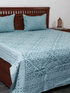 Indiehaat | Applique Double Bedsheet Blue