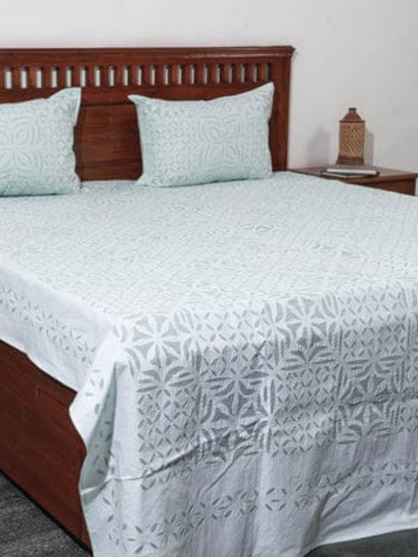 Indiehaat | Applique Double Bedsheet White