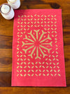 Indiehaat | Applique Cotton Table Runner & Mat Set Pink