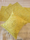 Indiehaat | Pure Cotton Embroidered Cushion Cover Yellow