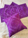 Indiehaat | Pure Cotton Embroidered Cushion Cover Purple