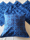 Indiehaat | Pure Cotton Applique Cushion Cover Blue
