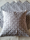 Indiehaat | Pure Cotton Applique Cushion Cover Gray