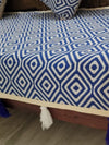 Indiehaat | Cotton Sofa Throw & Cushion Cover Blue