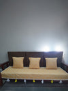 Indiehaat | Cotton Sofa Throw & Cushion Cover Yellow