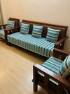 Indiehaat | Cotton Sofa Throw & Cushion Cover Blue