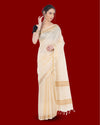 Handcrafted Kota Silk White Plain Saree