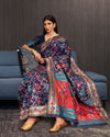 Indiehaat | Khyber Silk Blue Banarasi Brocade Saree